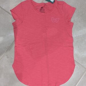 5/$35 NWT H&M Pink Butterfly T-Shirt • Organic Cotton • Size 6–8Y